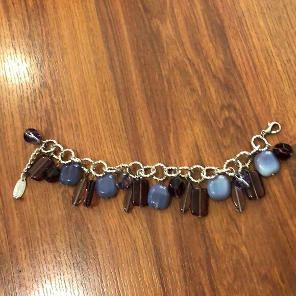 Una Alla Volta Murano glass Purple charm bracelet. - Picture 4 of 6